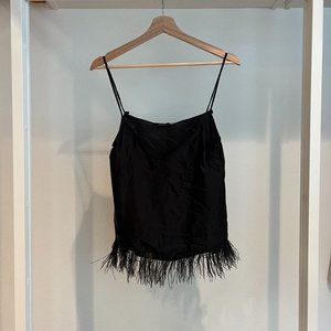 Zara feather black shirt
